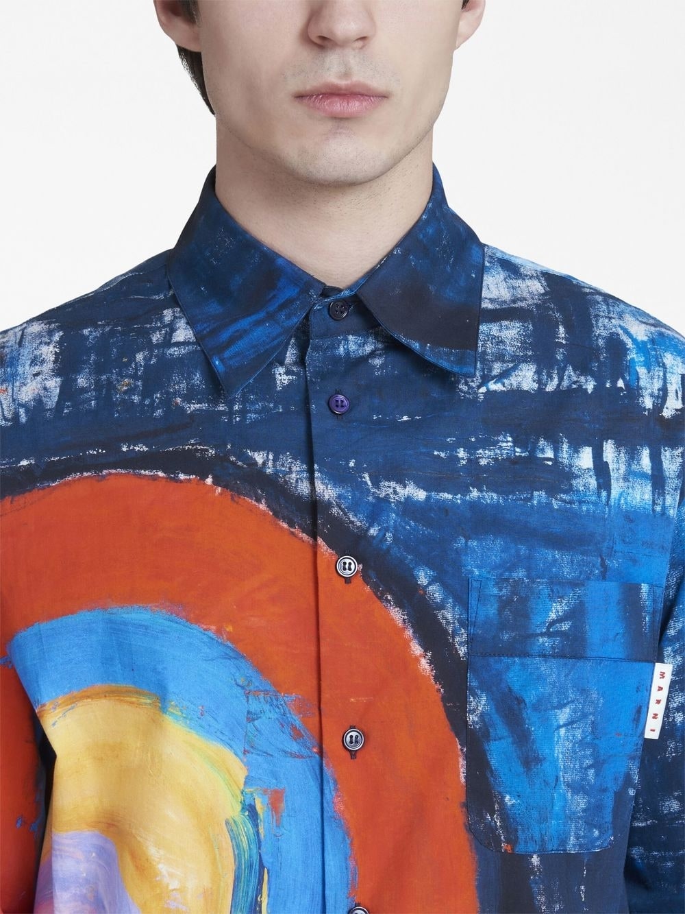 Painterly-Print Cotton Shirt