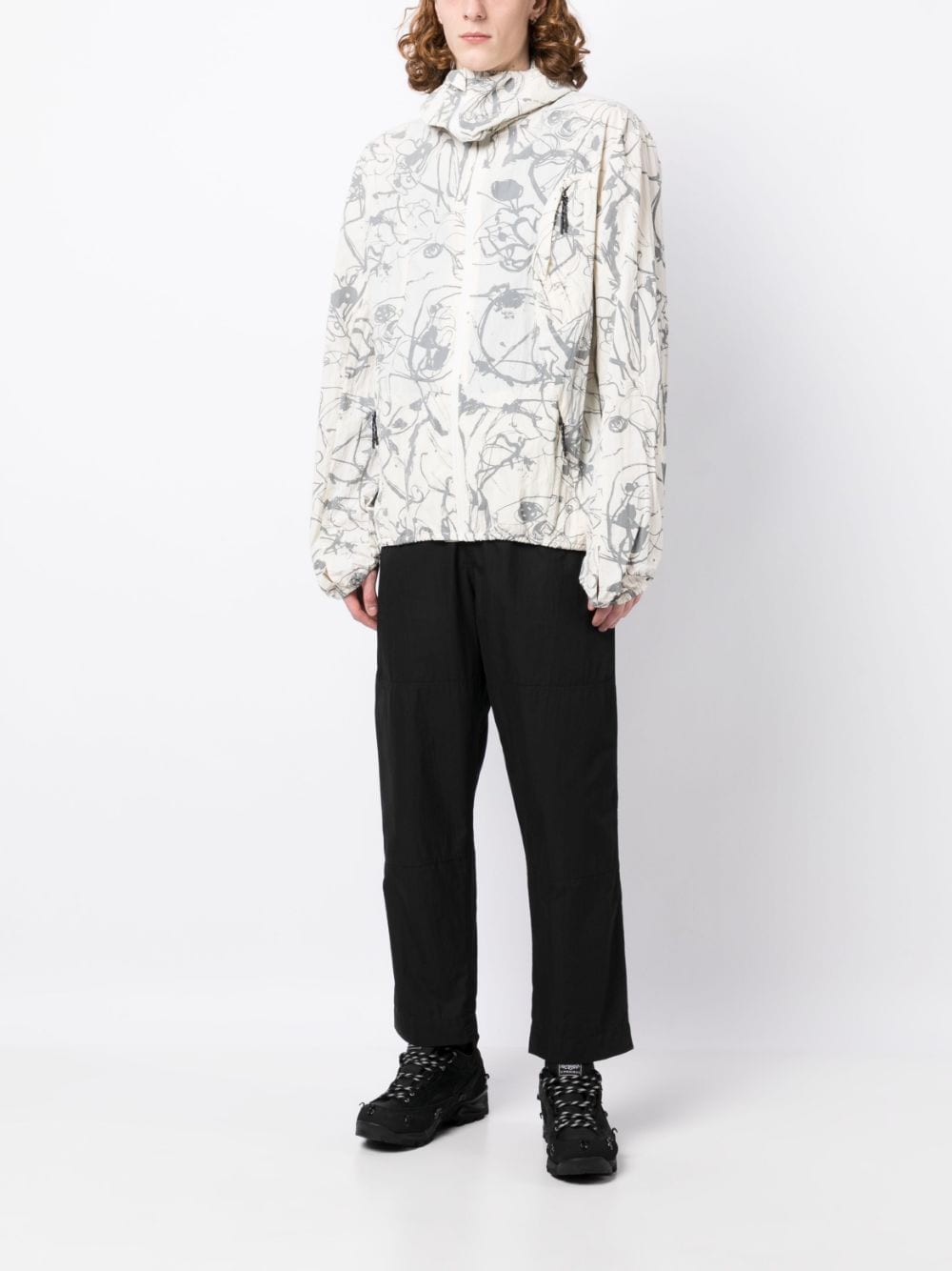 Painterly-Print Lightweight Jacket