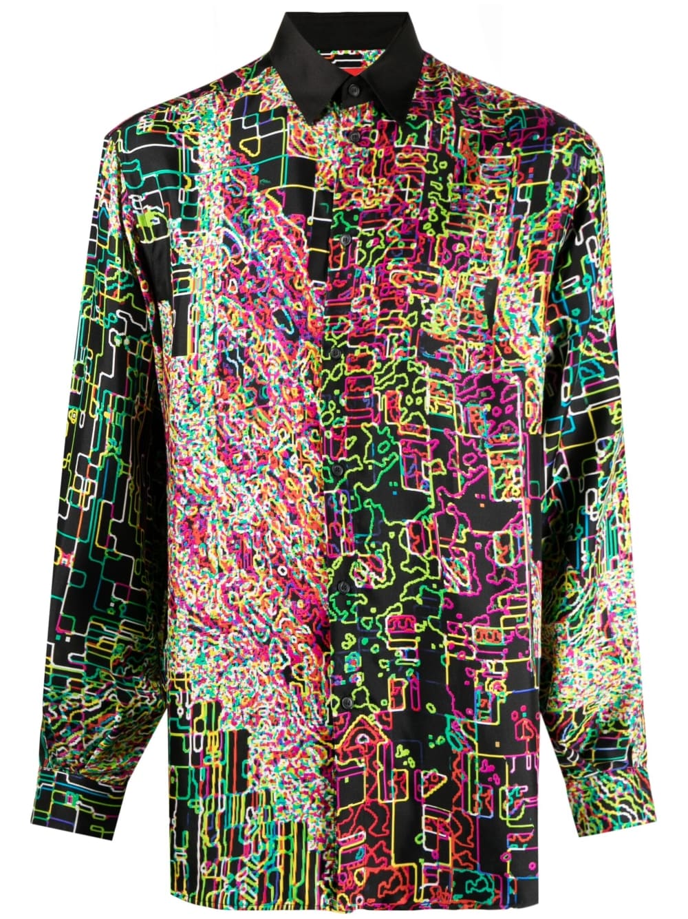 Graphic-Print Silk Shirt