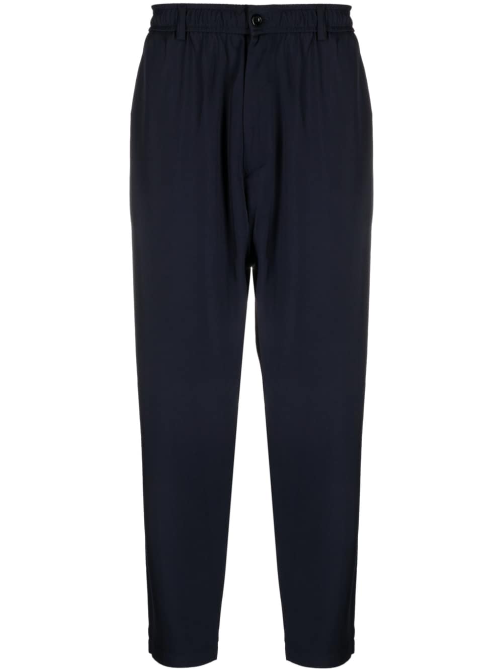 Elasticated-Waistband Tapered Trousers