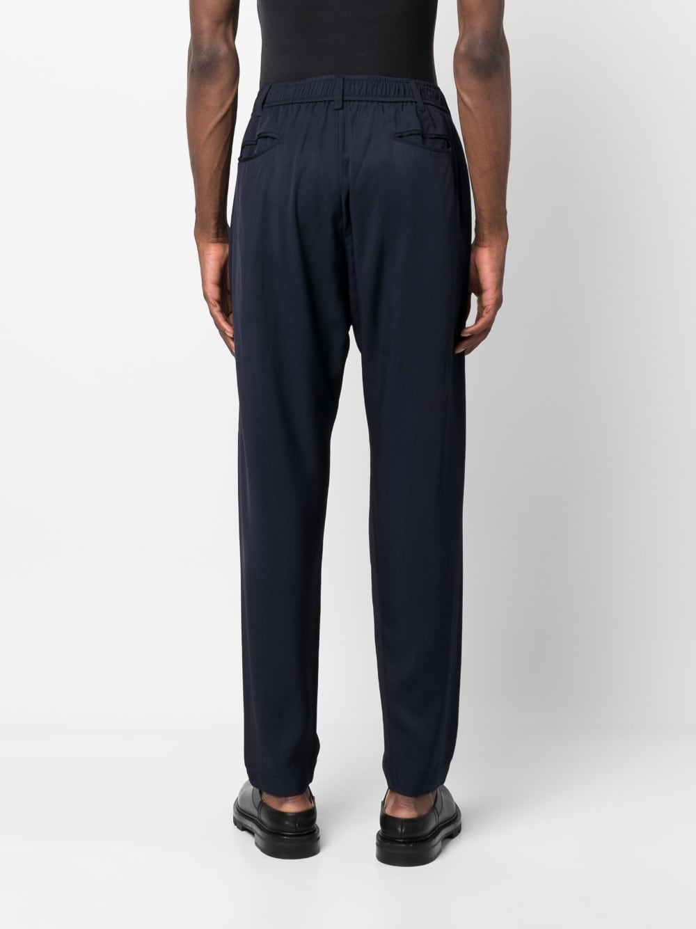 Elasticated-Waistband Tapered Trousers