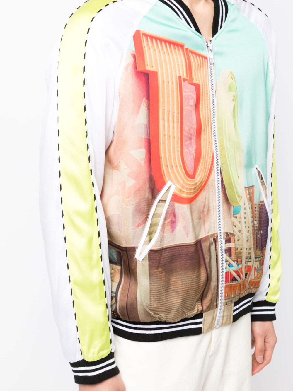 Graphic-Print Bomber Jacket