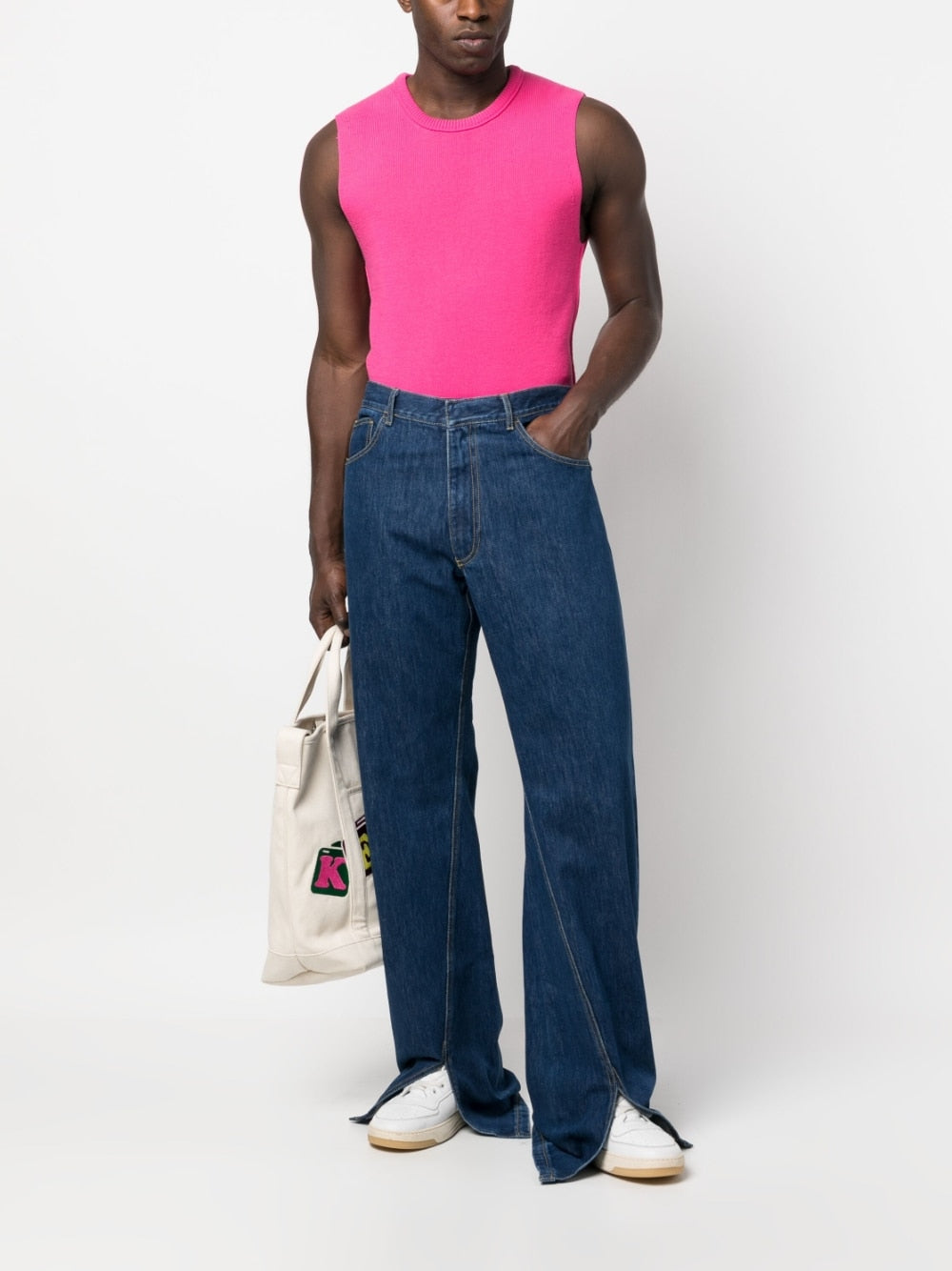 Wide-Leg Denim Trousers