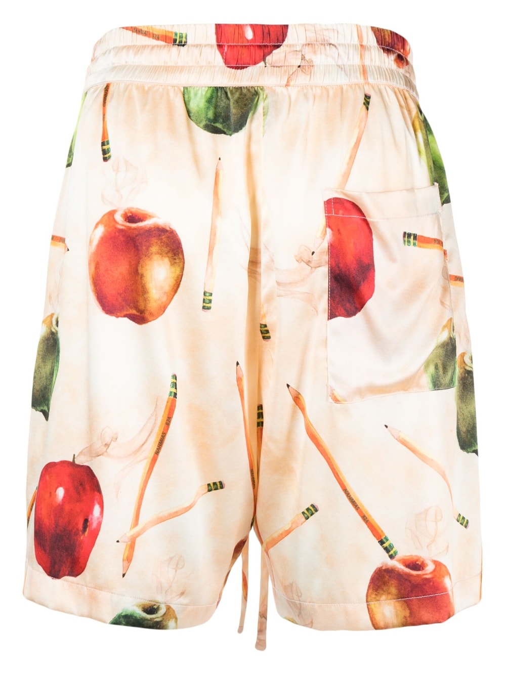 Fruit-Print Silk Shorts