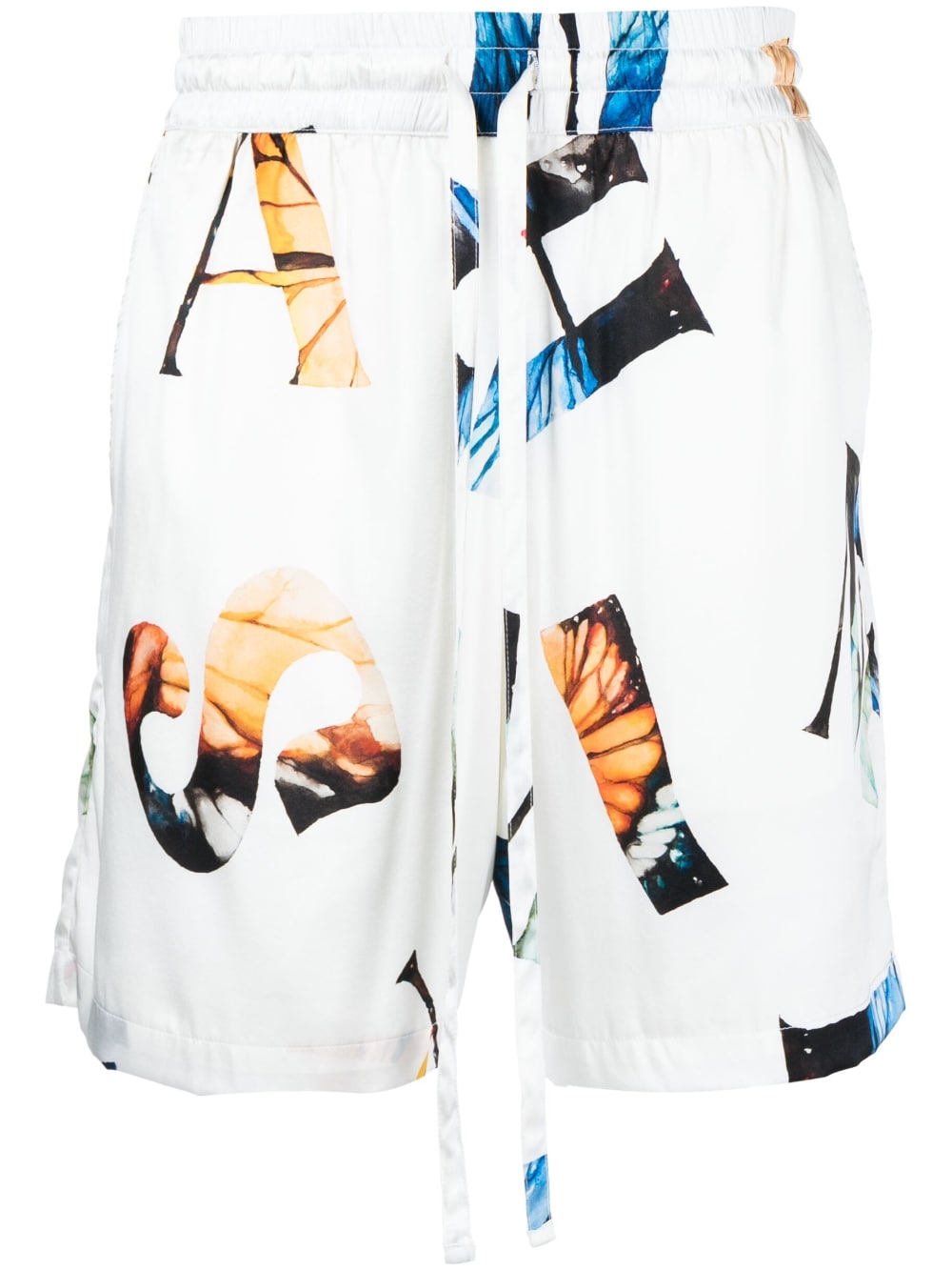 Graphic-Print Silk Shorts