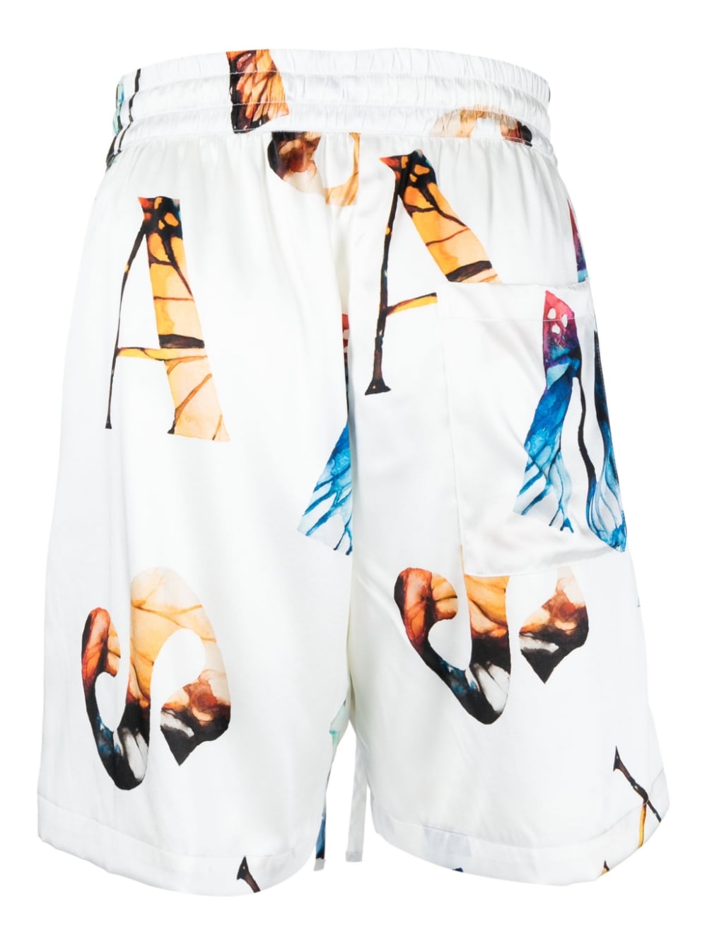 Graphic-Print Silk Shorts