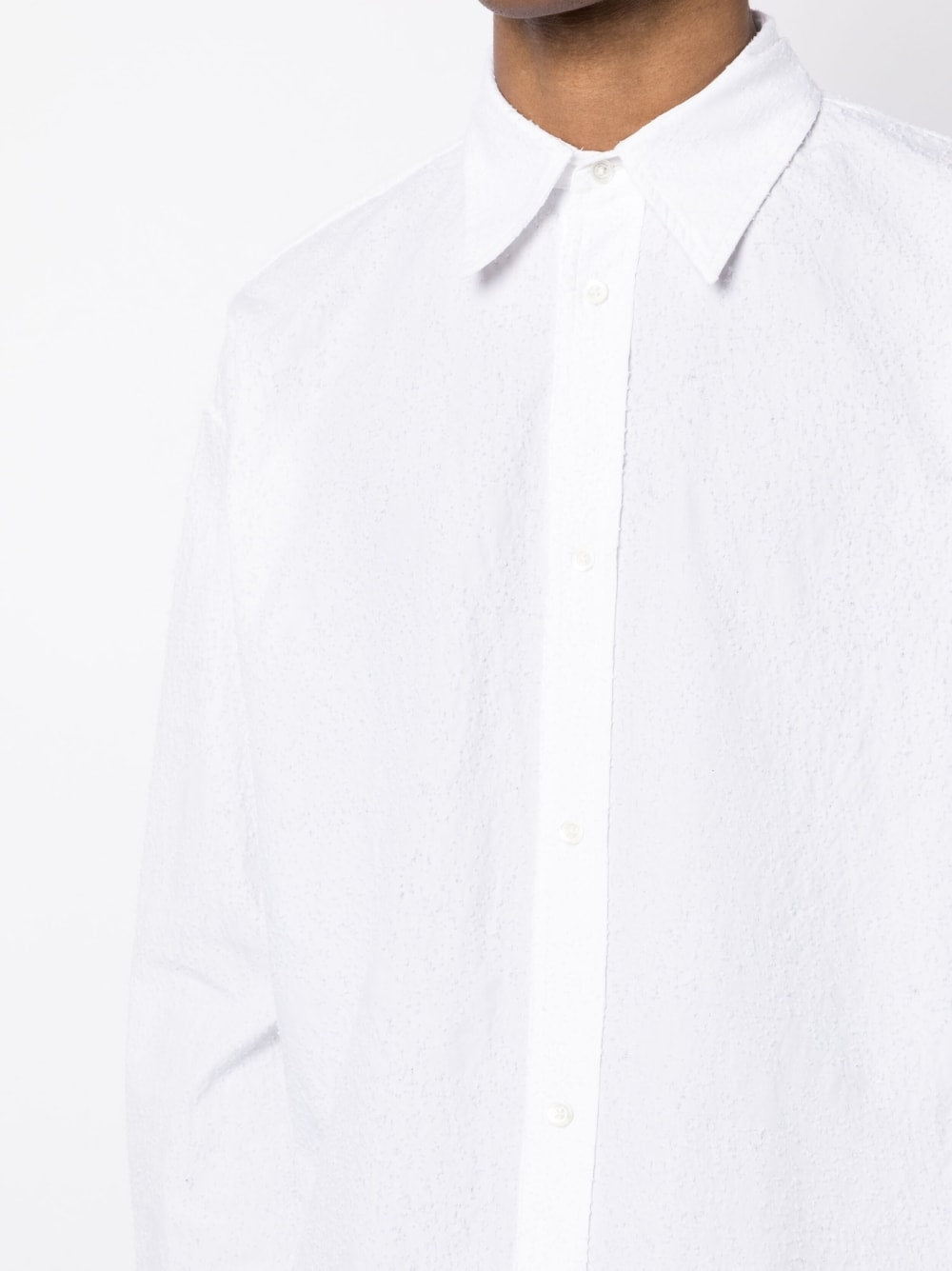 Distressed-Finished Poplin Shirt