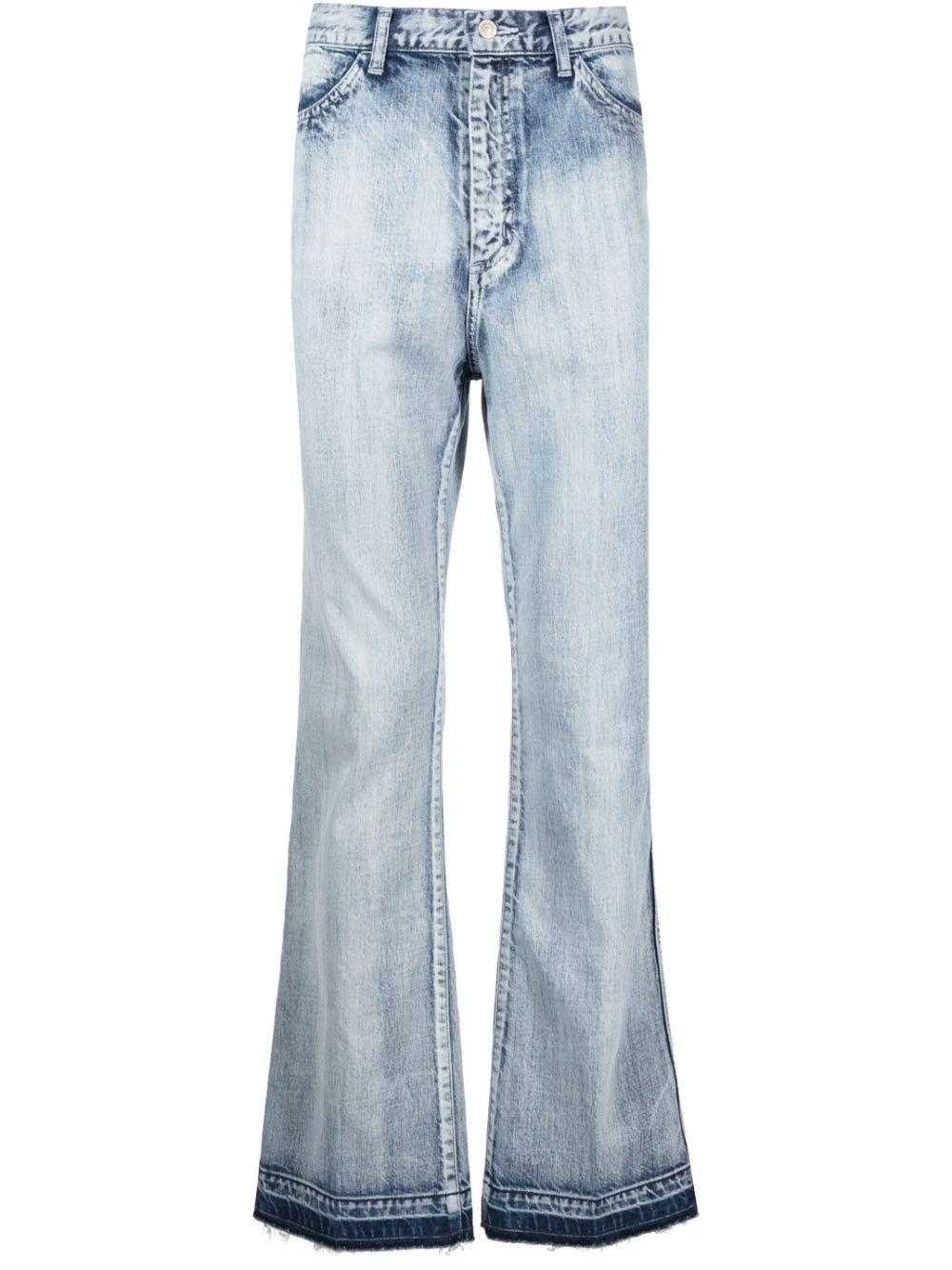 Acid-Wash Straight-Leg Jeans