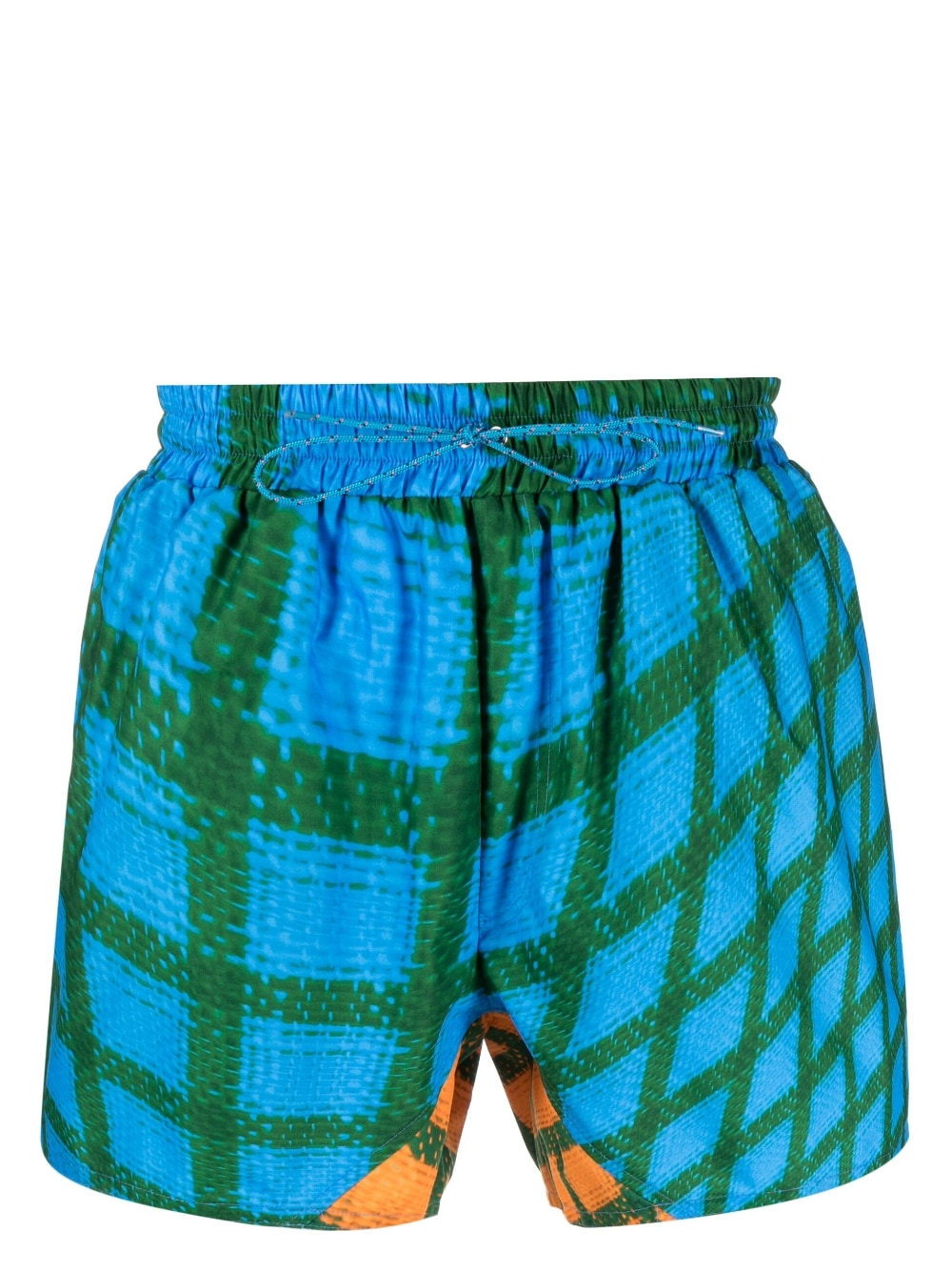 Wosh Warped-Pattern Swim Shorts