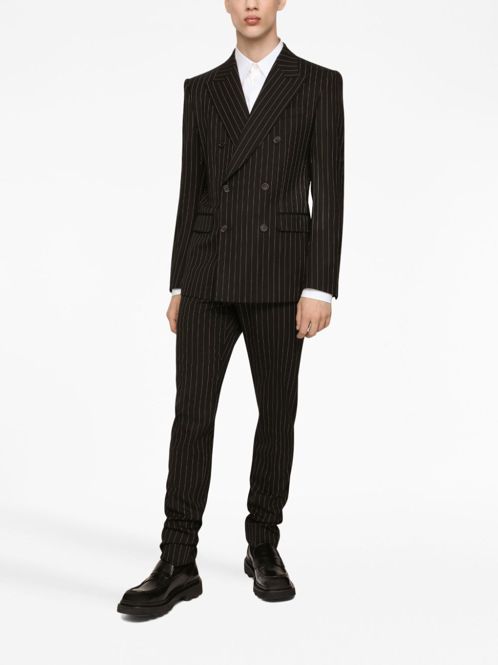 Double-Breasted Pinstripe Suit