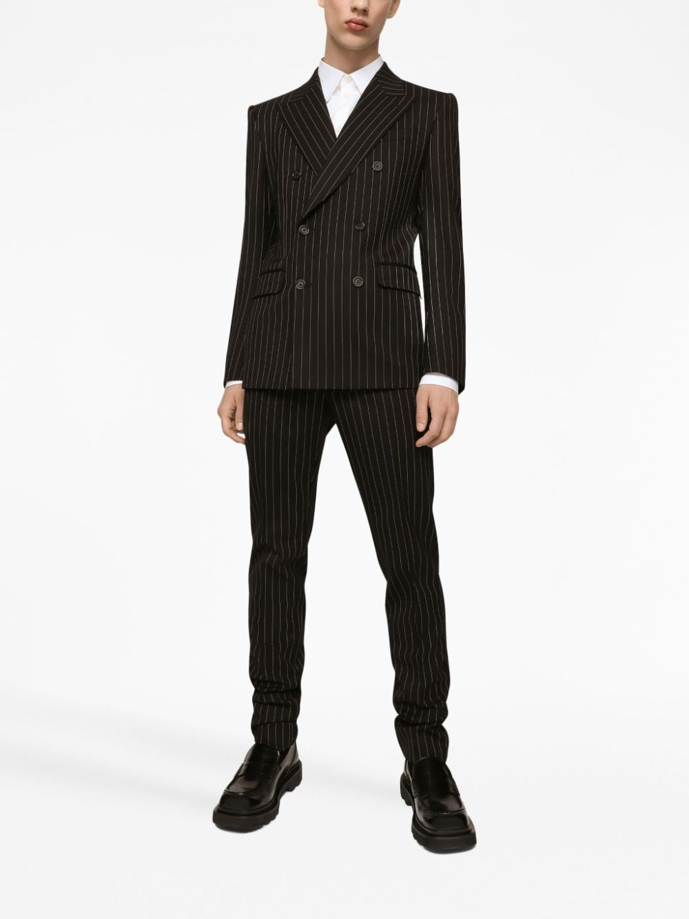 Double-Breasted Pinstripe Suit