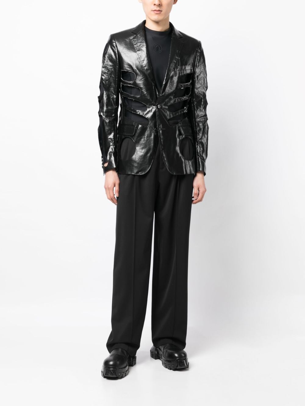 Cut-Out Shine-Finish Jacket