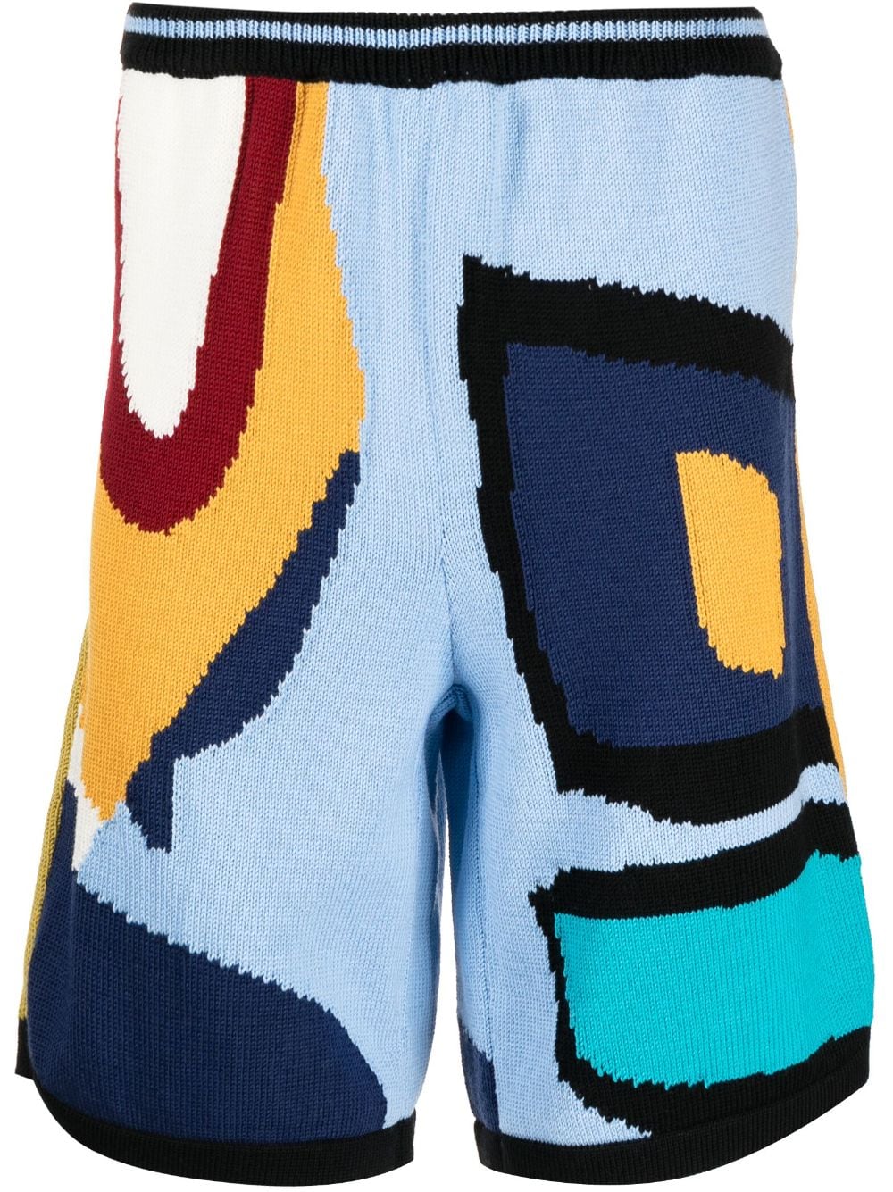 Abstract-Print Knitted Shorts