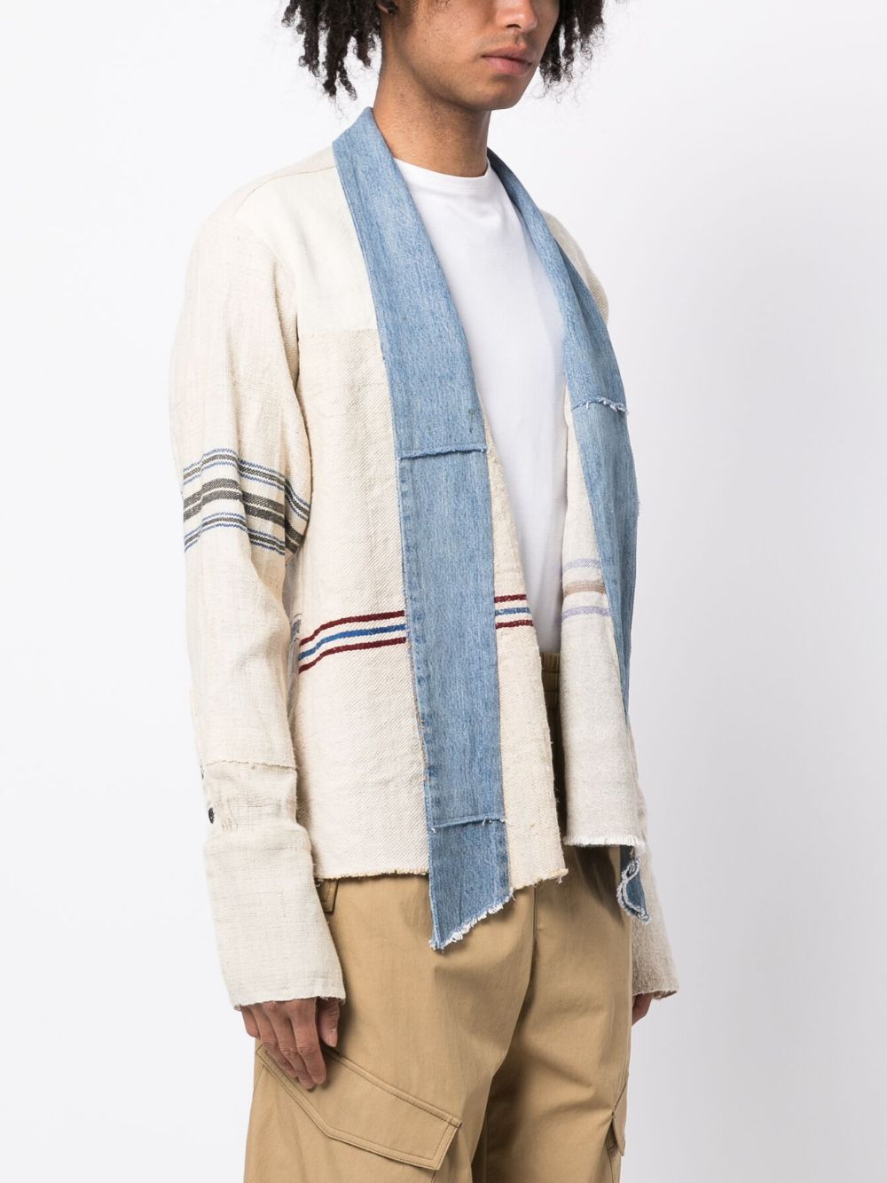 Stripe-Print Panelled Jacket