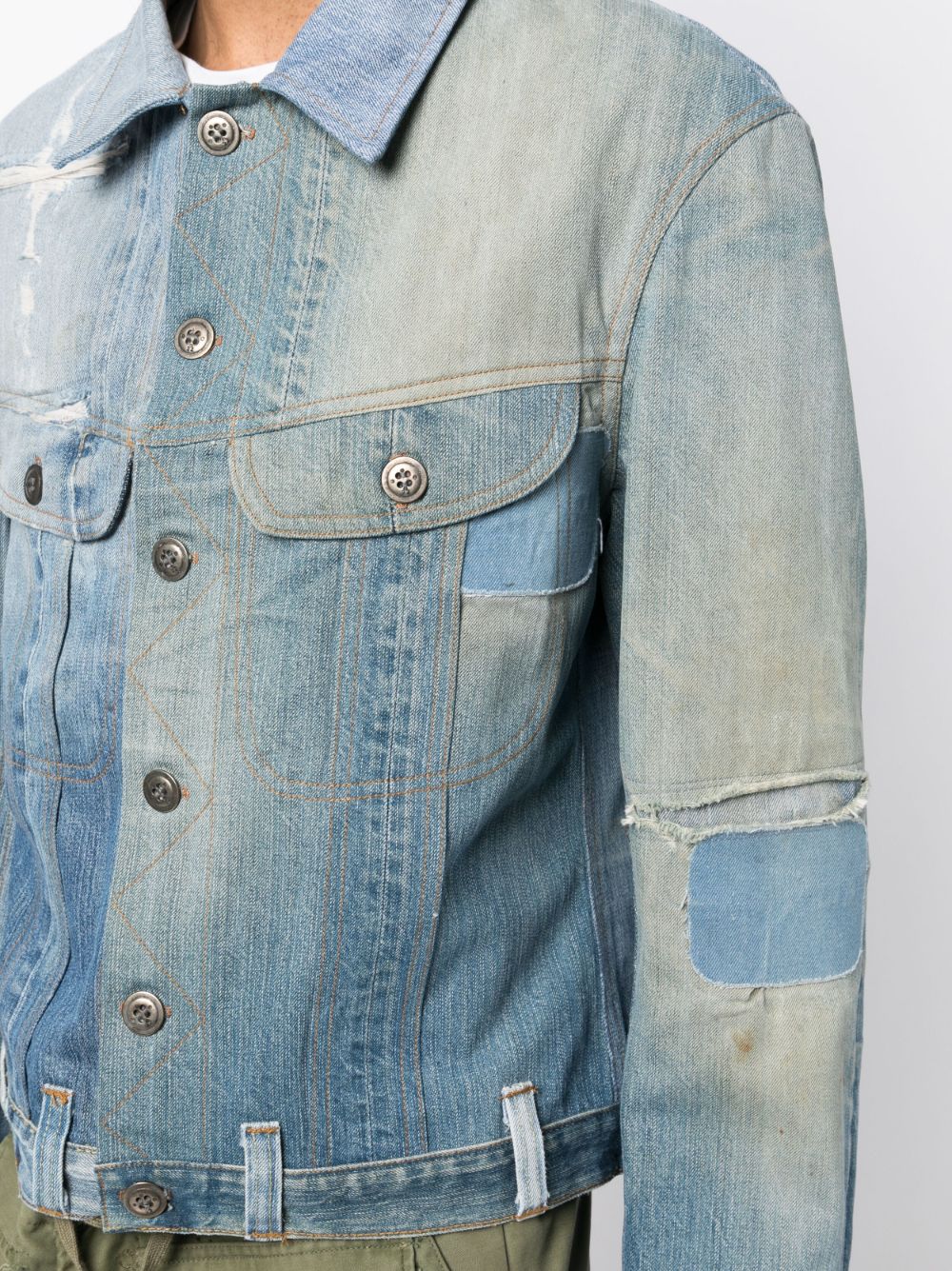 Distressed-Effect Denim Jacket