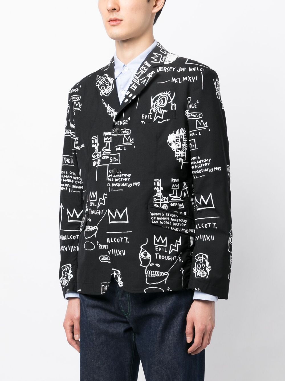 X Basquiat Graphic-Print Blazer