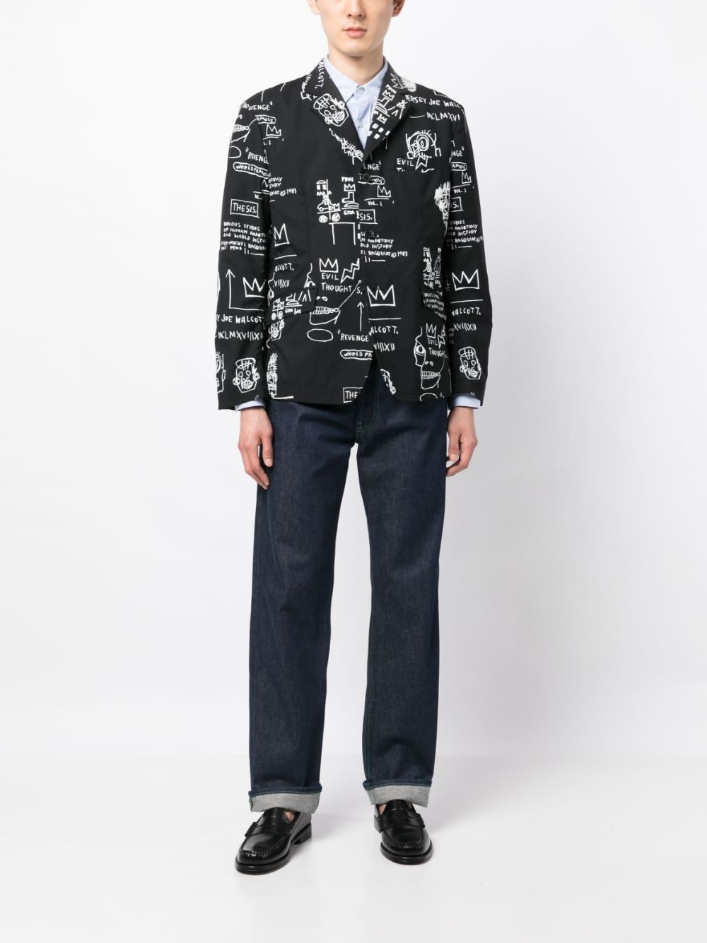 X Basquiat Graphic-Print Blazer