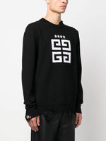 4G-Motif Distressed Cotton Sweatshirt