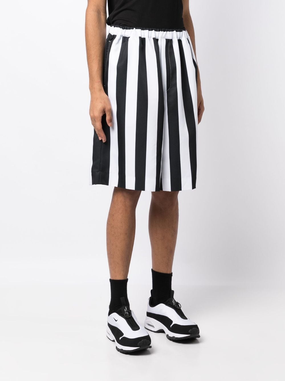 Striped-Print Knee-Length Shorts