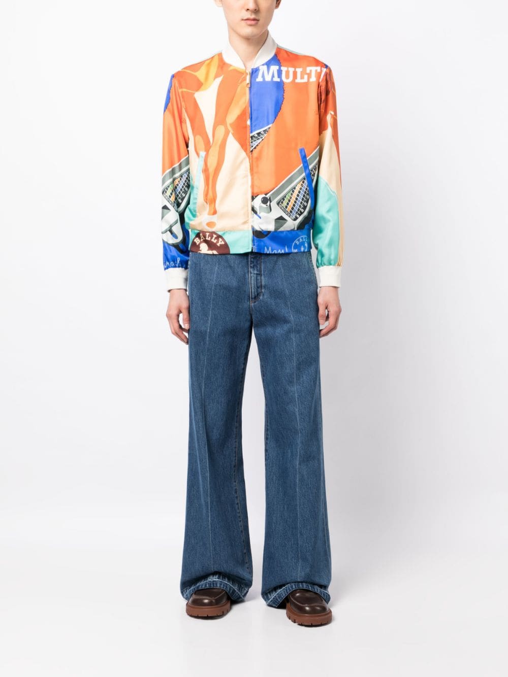 Graphic-Print Bomber Jacket