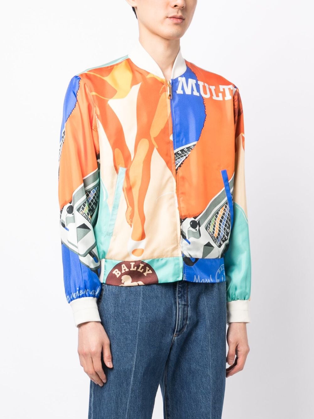 Graphic-Print Bomber Jacket