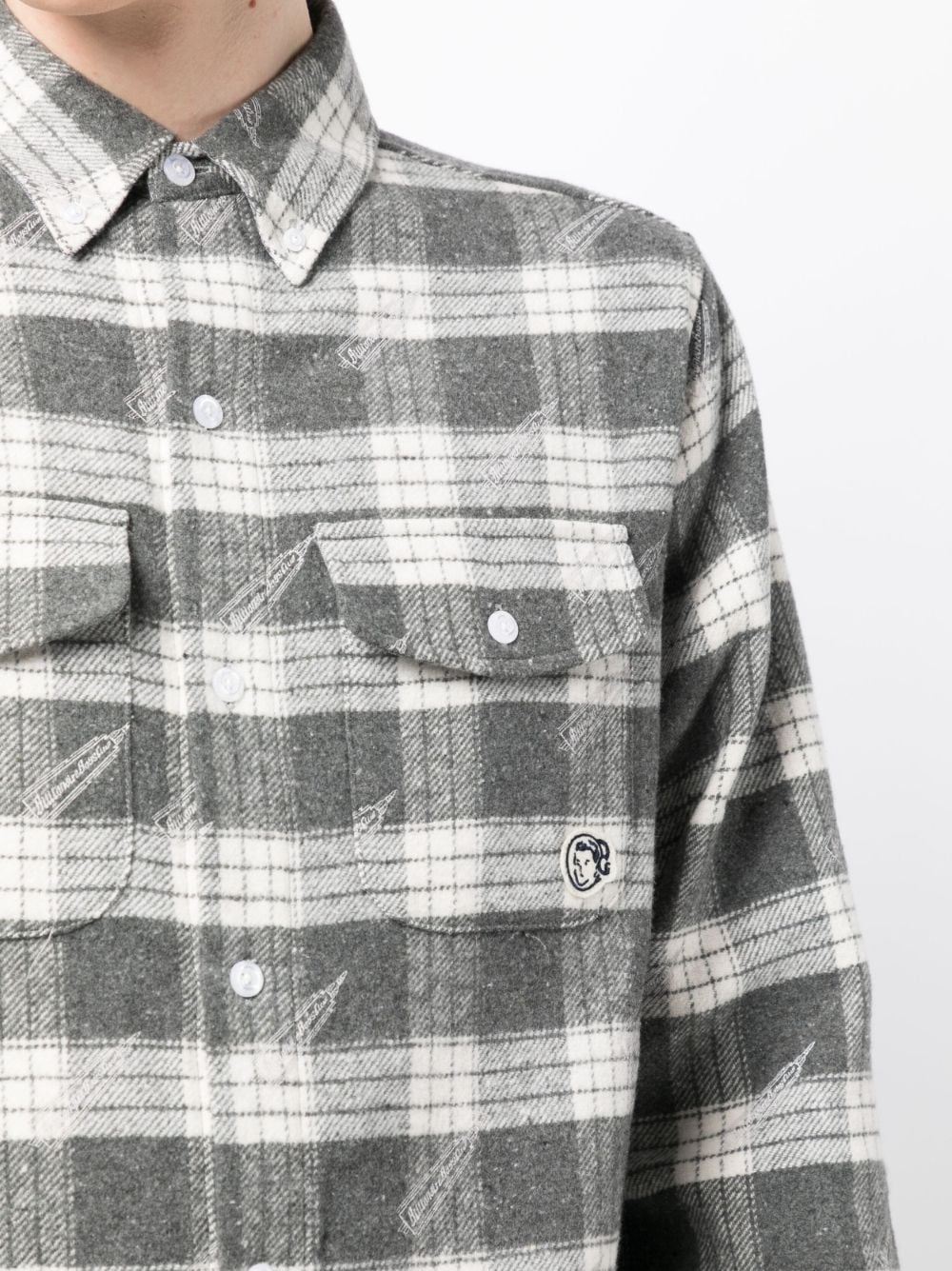 Logo-Patch Checkered Shirt