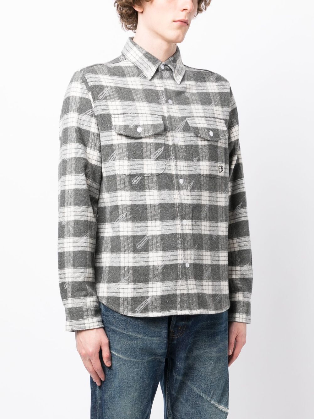 Logo-Patch Checkered Shirt