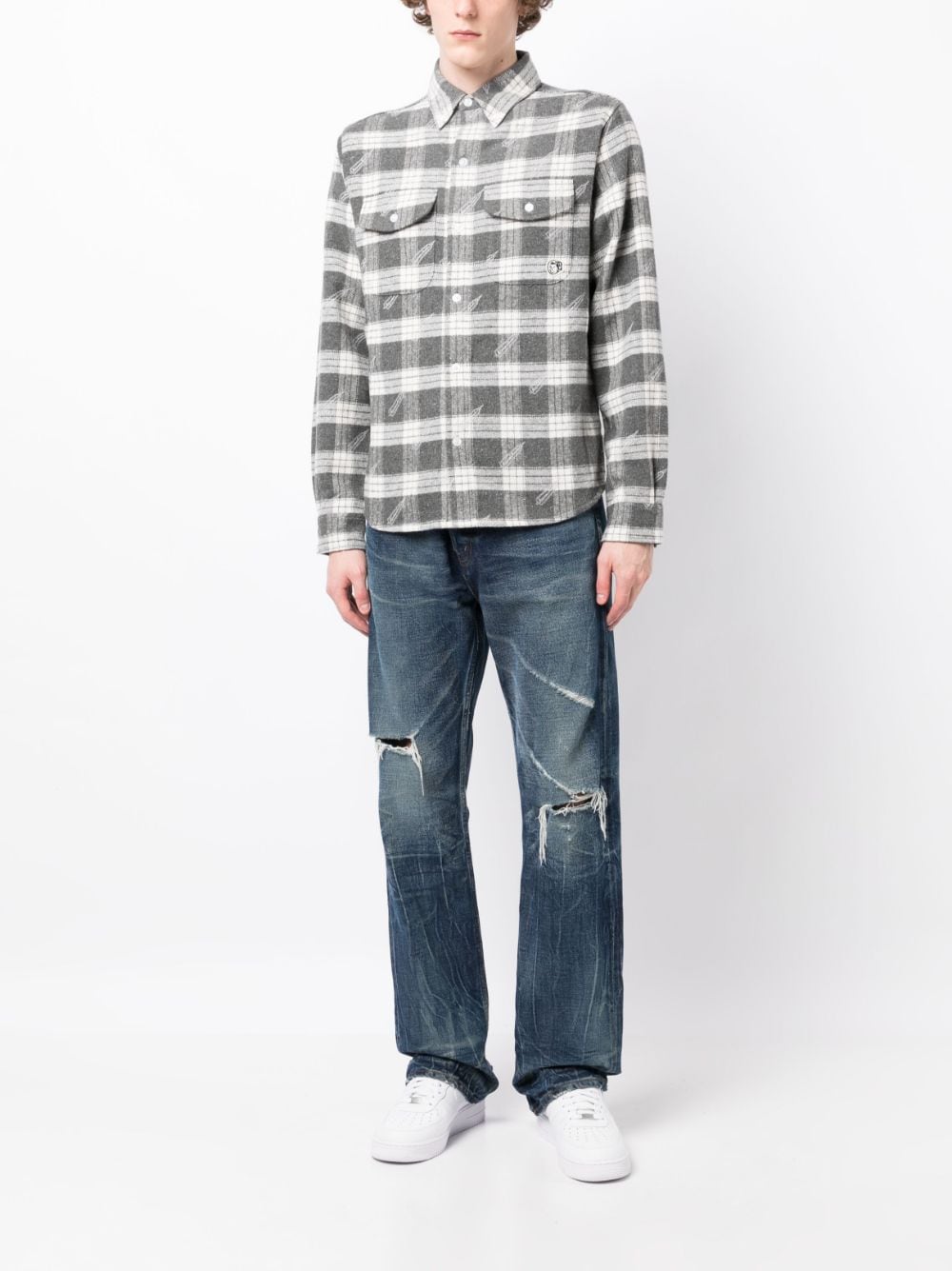 Logo-Patch Checkered Shirt