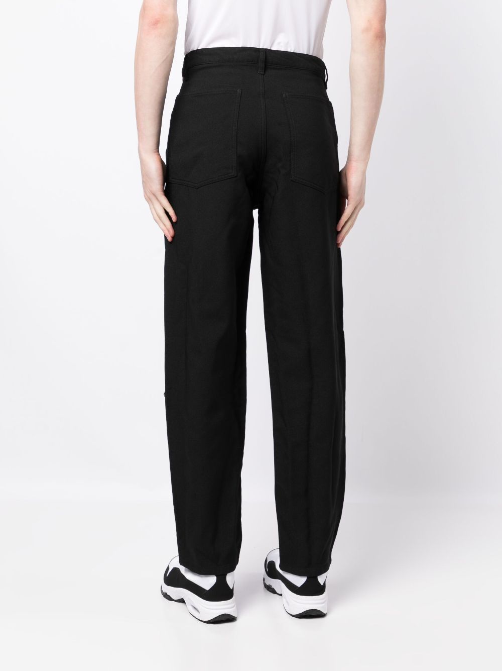 Exposed-Seam Straight-Leg Trousers