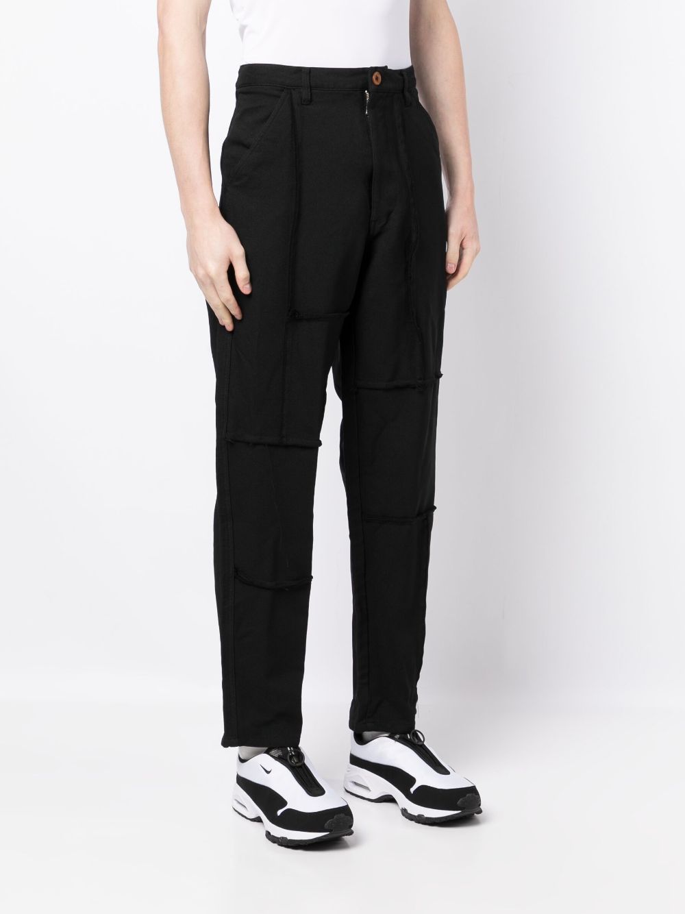 Exposed-Seam Straight-Leg Trousers