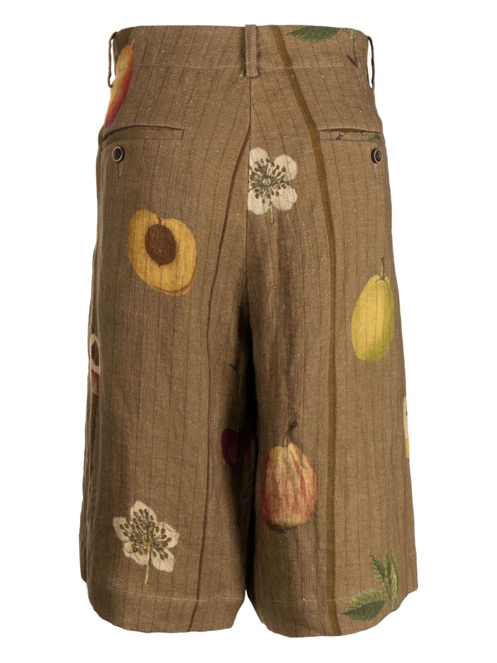 Fruit-Print Linen Shorts