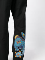 Rabbit-Embroidered Lose-Fit Trousers