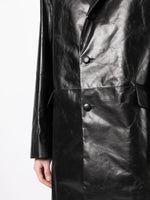 Single-Breasted Leather Coat