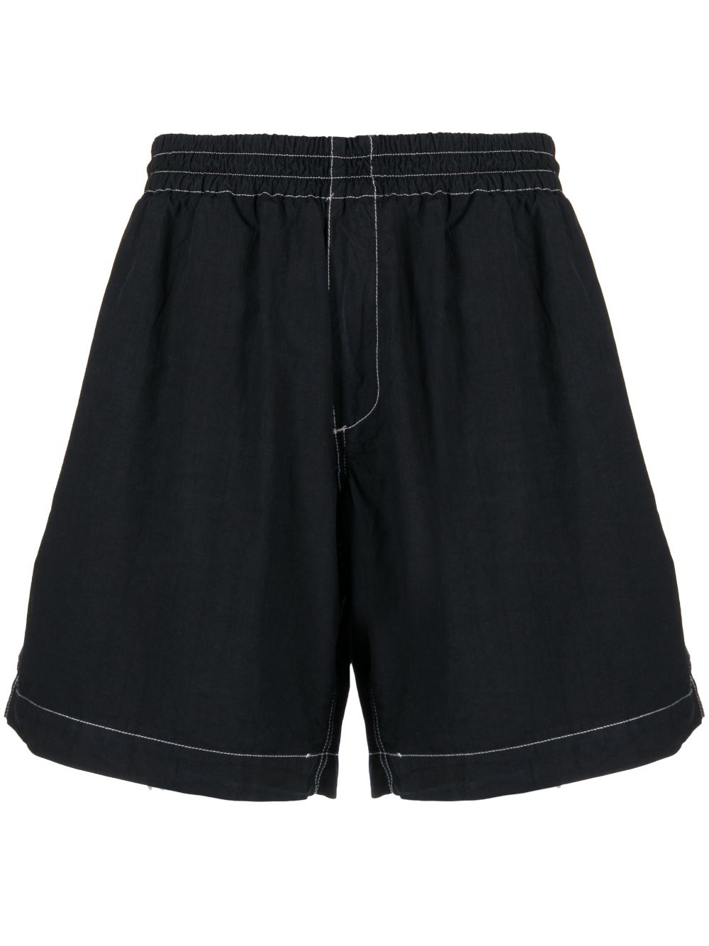 Contrast-Stitching Cotton Shorts