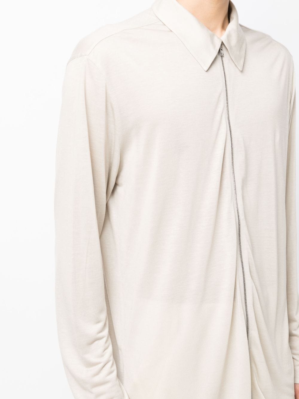 Zip-Up Lyocell Shirt