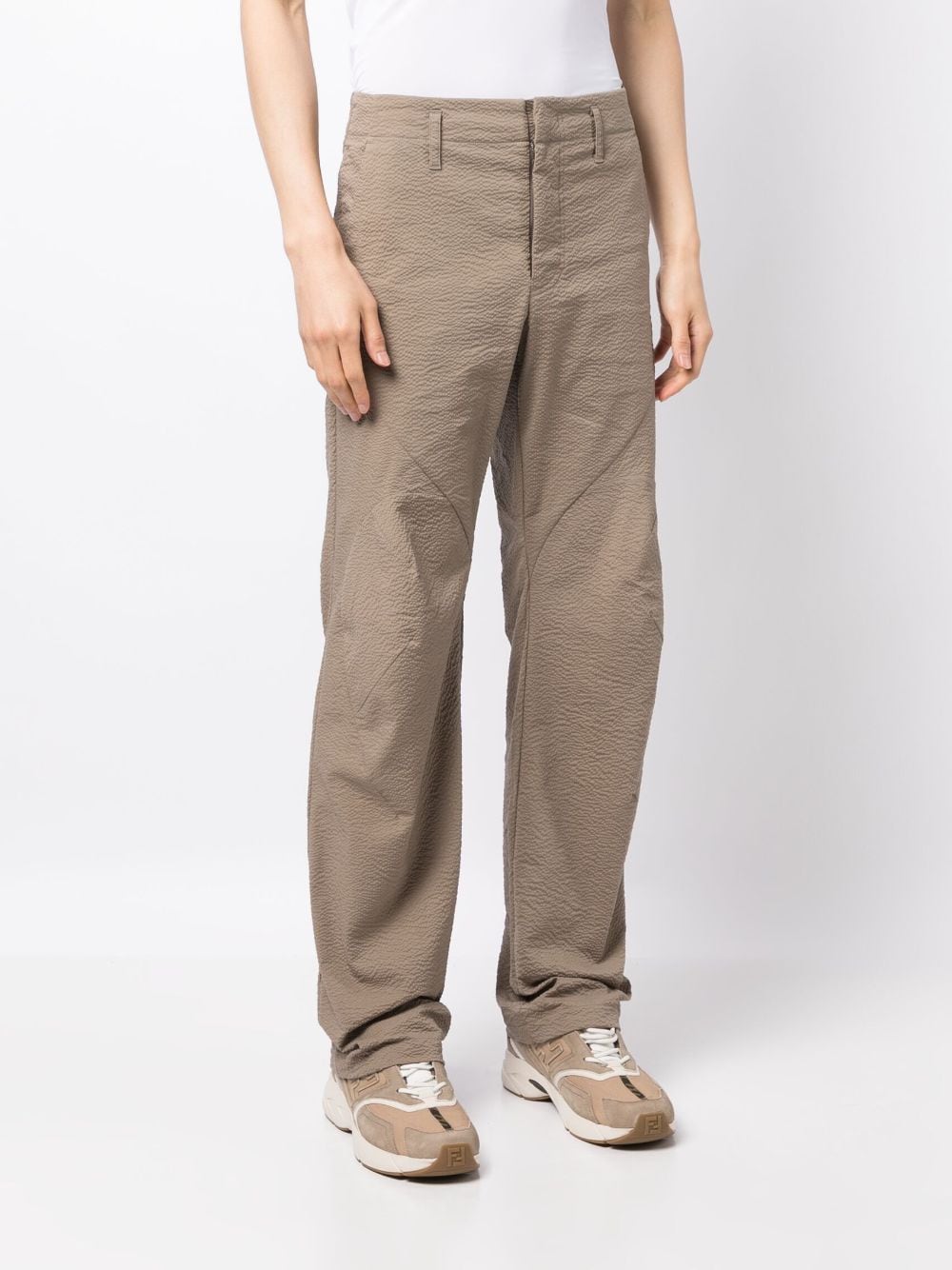 Textured Straight-Leg Trousers