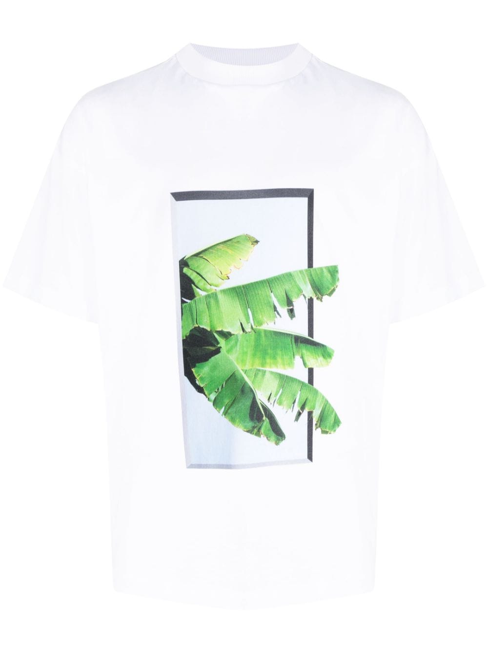 Leaf-Print Cotton T-Shirt