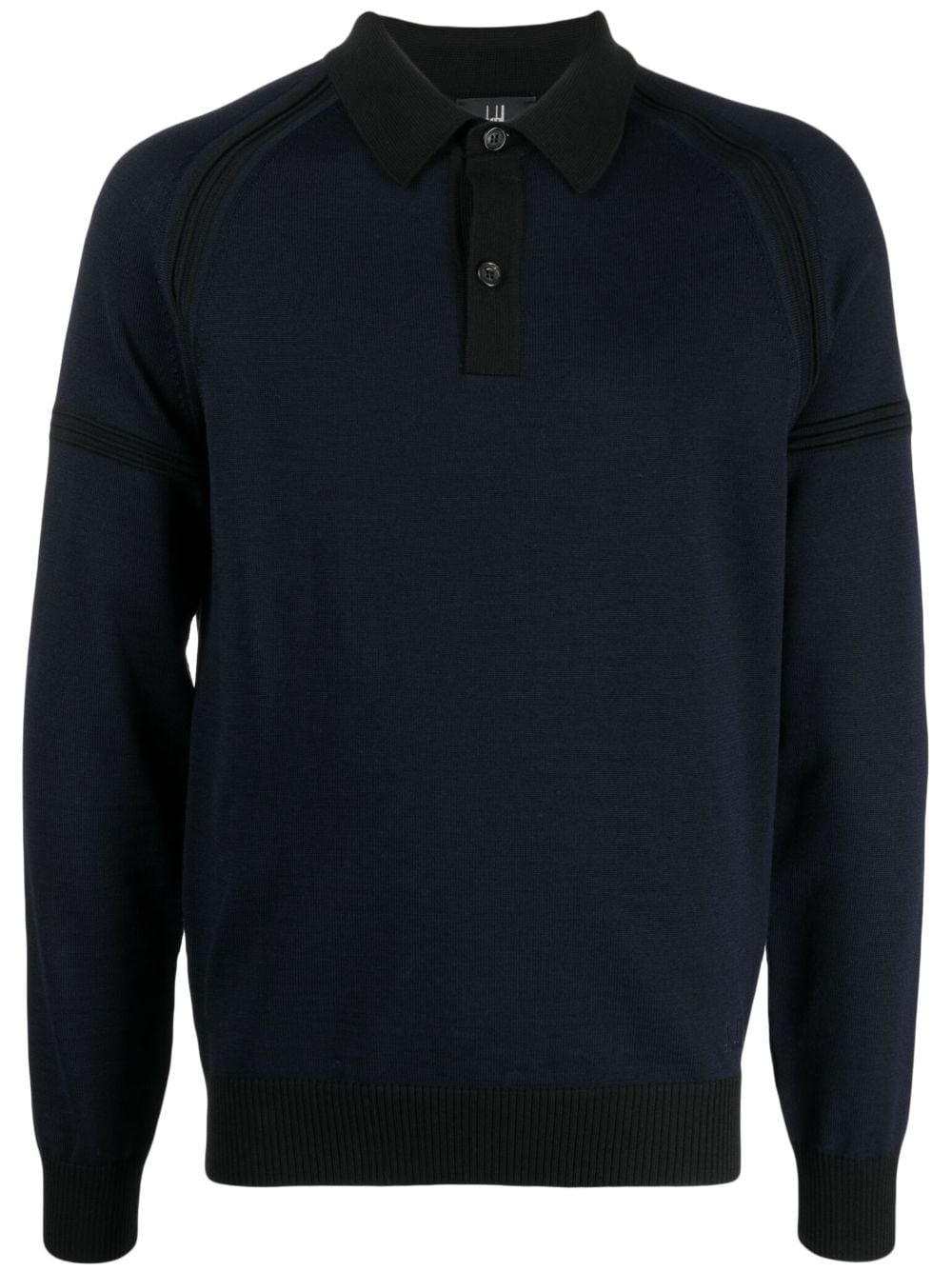 Long Raglan-Sleeve Wool Polo Shirt