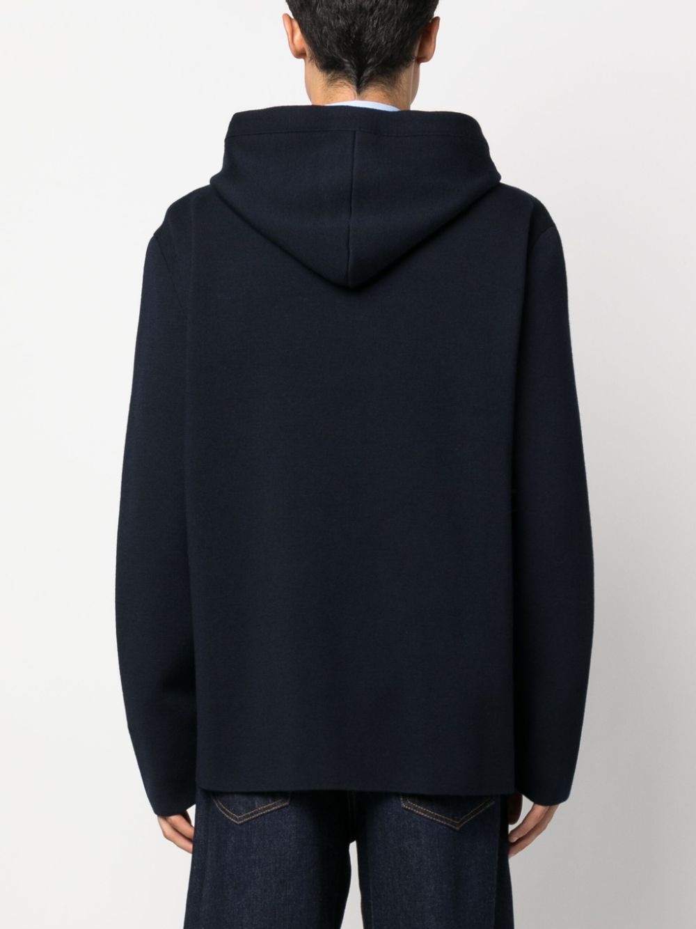 Logo-Embroidered Knit Wool-Blend Hoodie