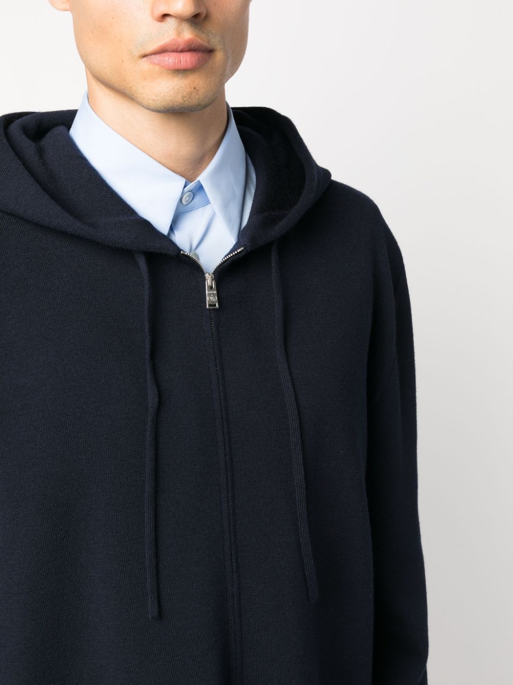 Logo-Embroidered Knit Wool-Blend Hoodie