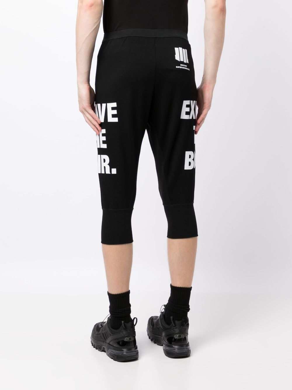 Slogan-Print Drop-Crotch Shorts