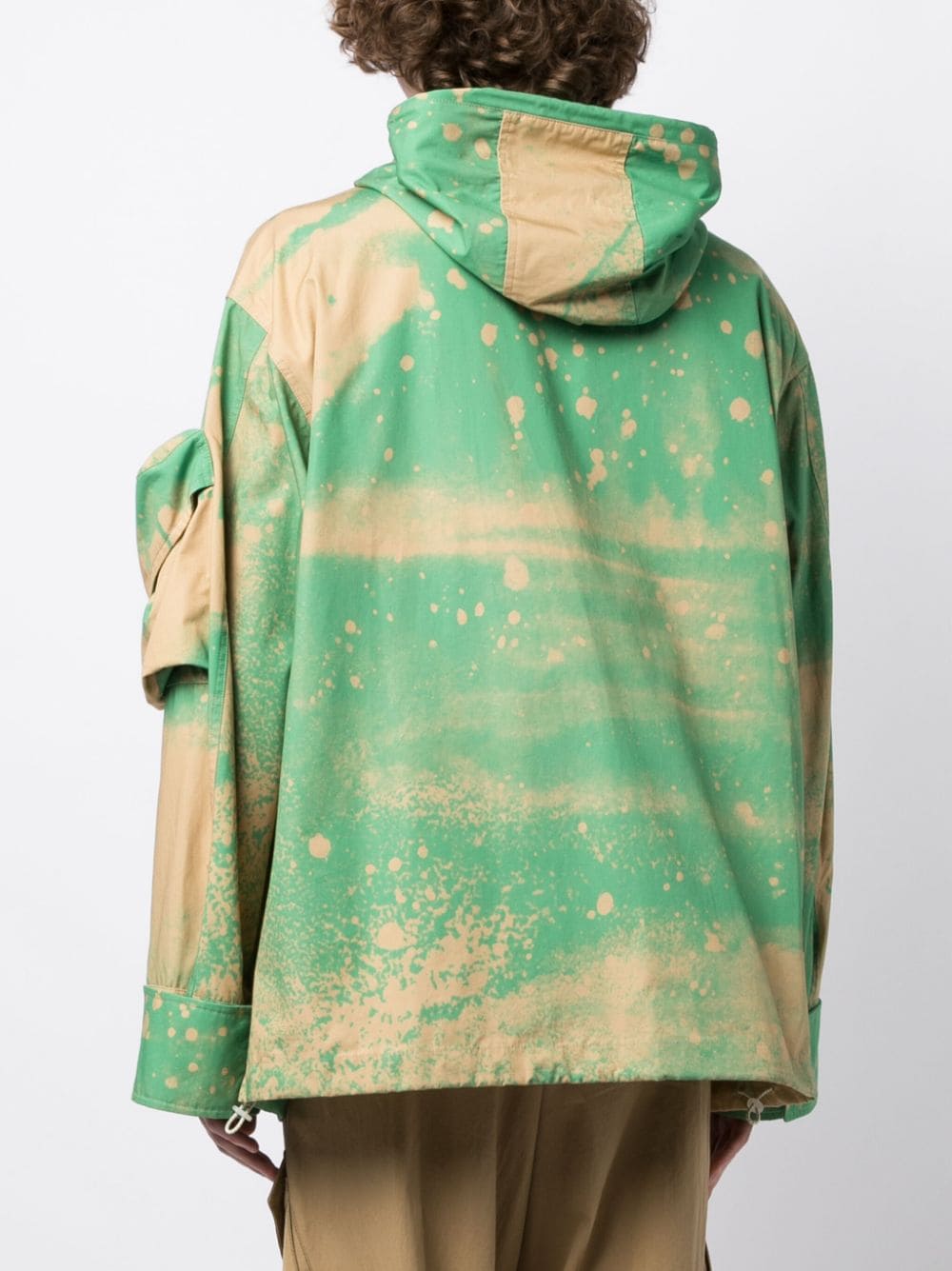 Gradient-Effect Cotton Hooded Jacket