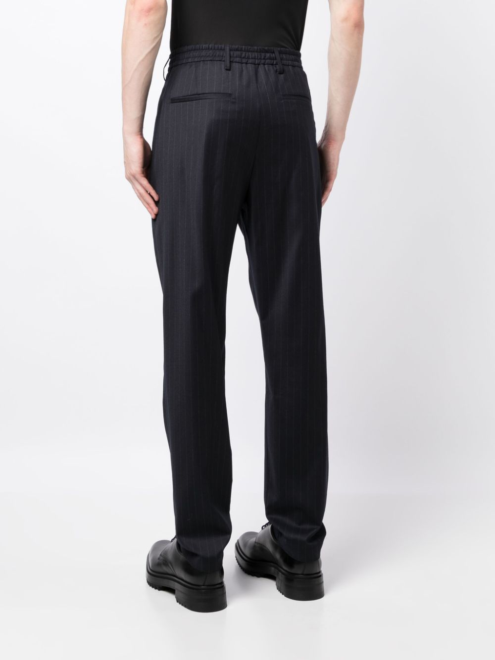 Pinstripe Tapered-Leg Trousers