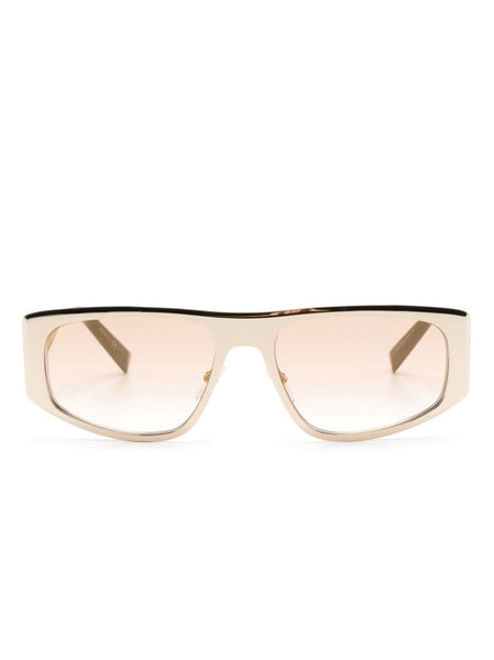 Cutout-Logo Rectangle-Frame Sunglasses