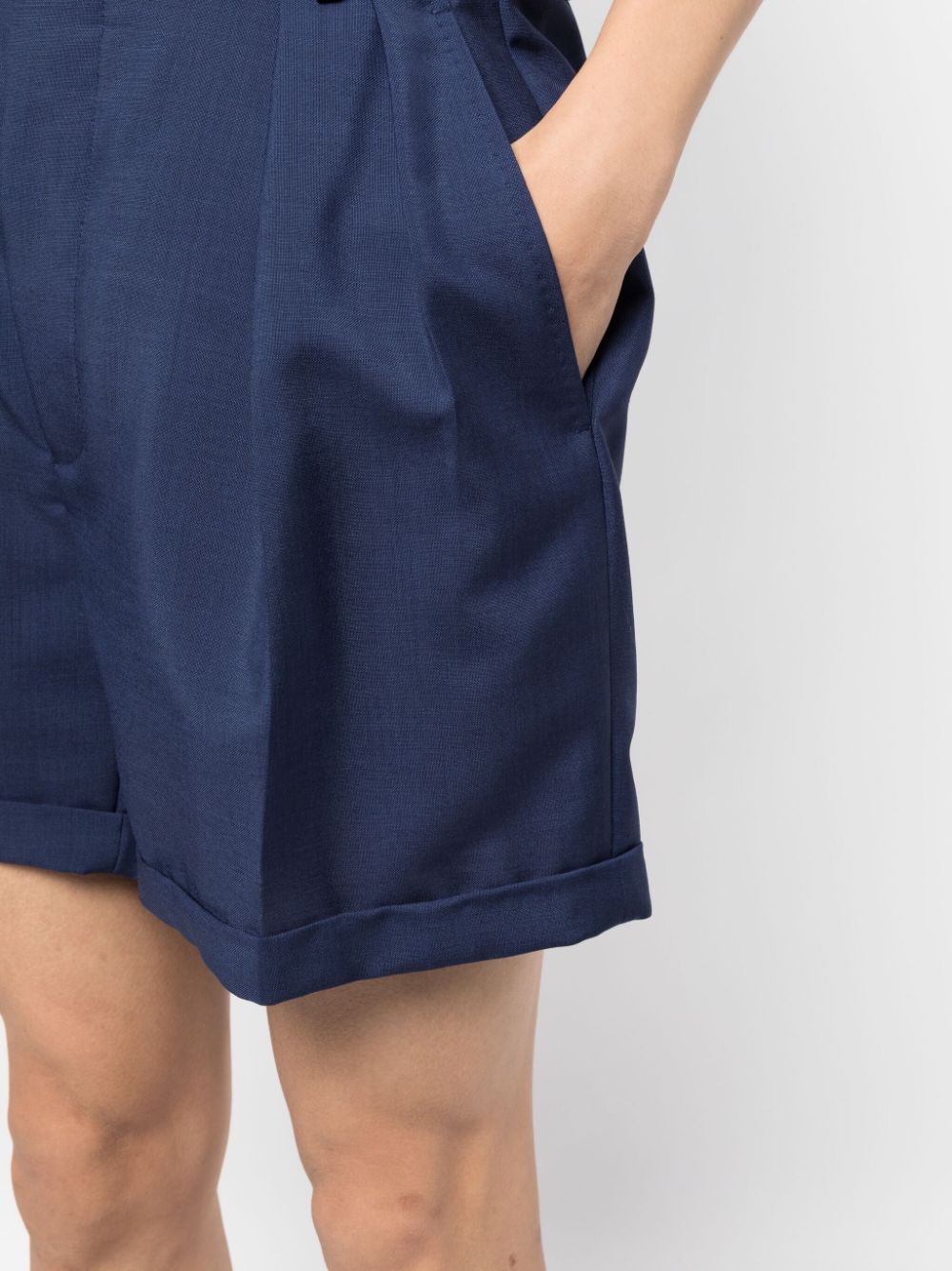 Pleated Twill Tailored Shorts