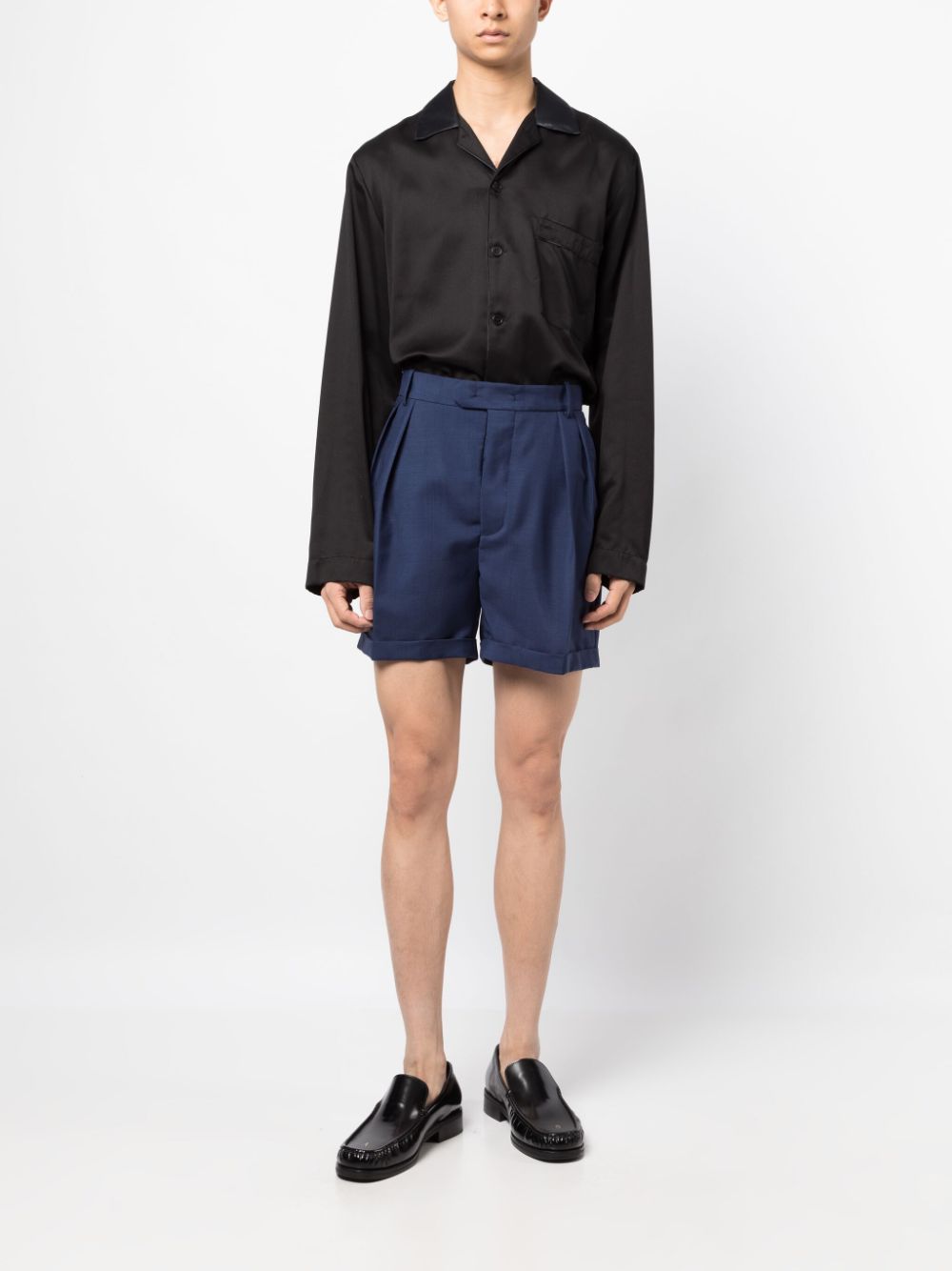 Pleated Twill Tailored Shorts